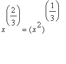 x^(2/3) = (x^2)^(1/3)